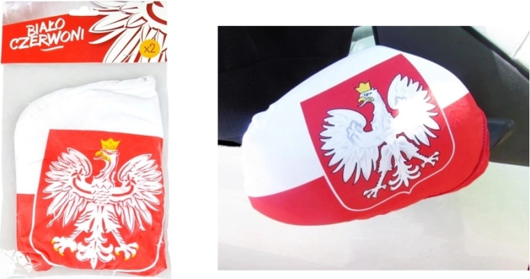 Flaga na lusterko boczne – uniwersalna, regulowana, zestaw 2 szt.