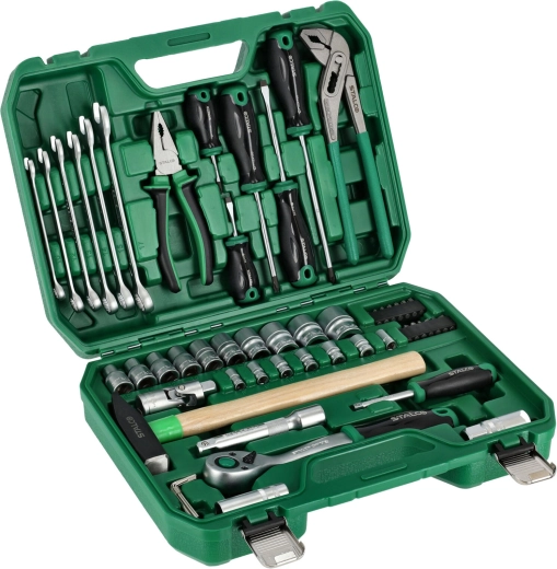 Zestaw narzędzi 55 szt. 1/4" i 1/2" w walizce Stalco