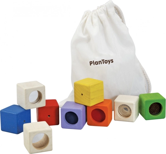 Plan Toys kostki sensoryczne – zestaw 9 szt.