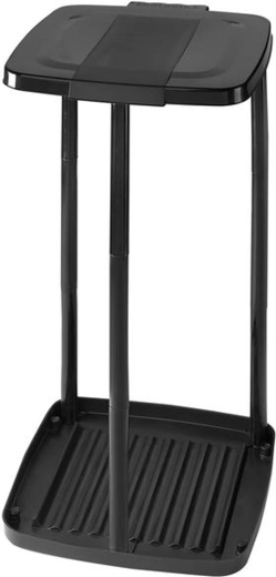 Plastowy stojak na worki na śmieci Heidrun, czarny, 34 × 31 × 67 cm