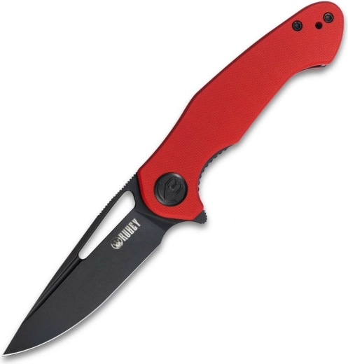 Kubey Dugu elegancki składany nóż kieszonkowy 7,4 cm, dark stonewash, czerwone G10