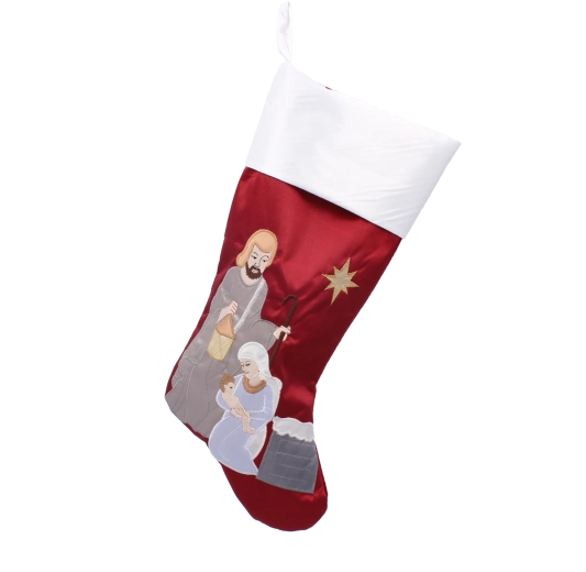 Świąteczna skarpeta Święta Rodzina – dekoracja na prezenty