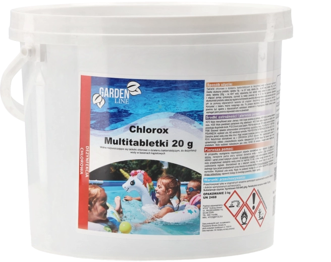 Chlorowe tabletki multifunkcyjne 20 g – wolno rozpuszczalne 3 kg