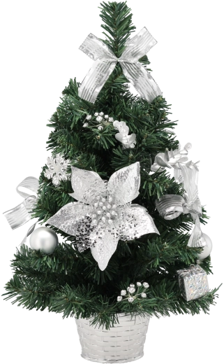 Srebrna choinka świąteczna 50 cm w doniczce