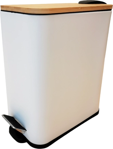 Kosz na śmieci Bamboo 5 l biały z systemem Soft Close