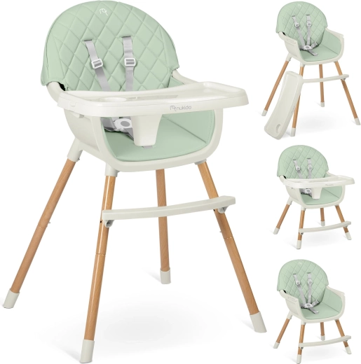 Krzesełko do karmienia NUKIDO Lilo miętowe 3w1