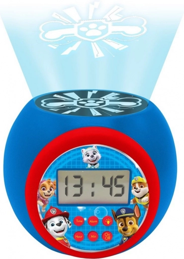 Cyfrowy projektorowy budzik dla dzieci z motywem Psiego Patrolu