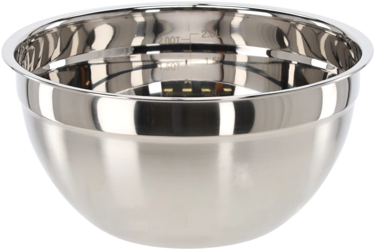 Miska ze stali nierdzewnej z wewnętrzną miarką 20 cm, 2,8 l z pokrywką