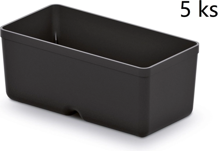Zestaw 5 plastikowych pudełek na narzędzia Unite Box, czarne, 110 × 55 × 132 mm