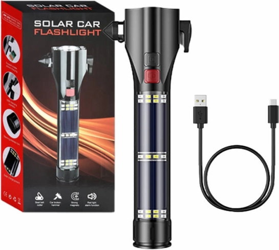 Latarka solarna Superfire z funkcjami bezpieczeństwa 310 lm