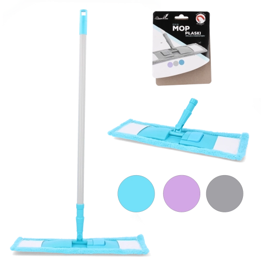 Płaski mop z mikrofibry KAJA z teleskopowym kijem