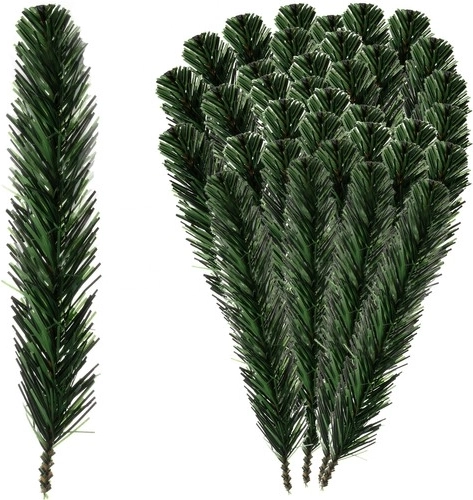 Syntetyczne gałązki świerkowe 29 cm - opakowanie 40 sztuk