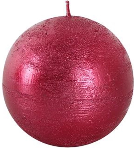 Rustykalna okrągła świeca 8 cm PROVENCE czerwona