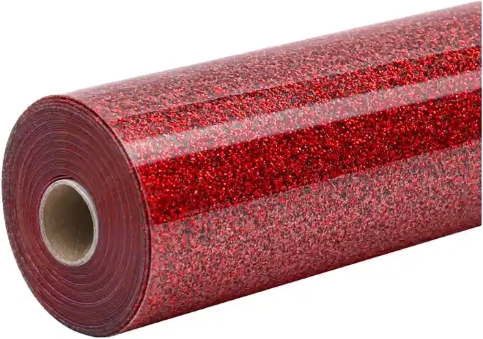 HTVRONT brokatowa folia termotransferowa 30,5 × 90 cm czerwona - 1 szt.