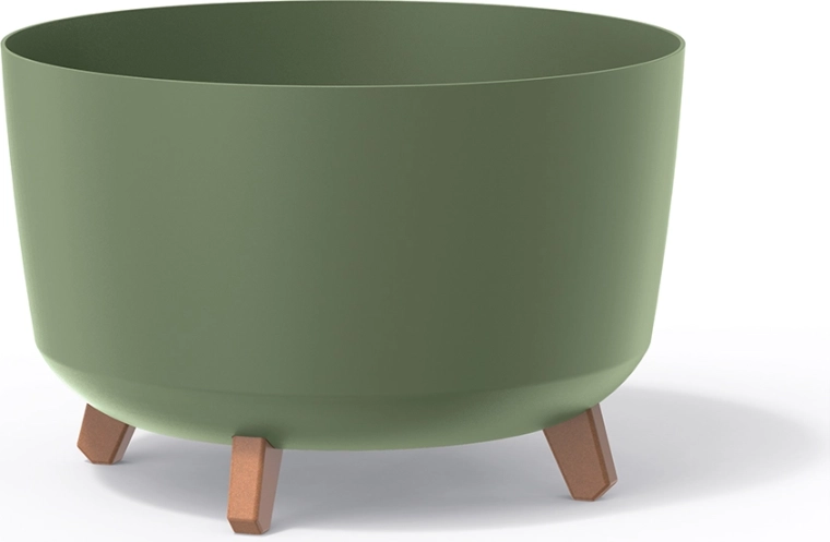 Donica na nóżkach Gracia Standard 39 cm – ziemistozielona plastikowa osłonka na rośliny