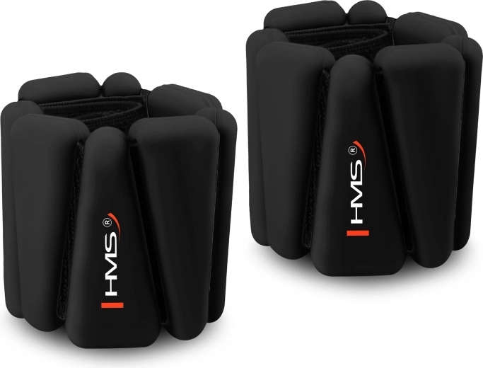 Silikonowe obciążniki na nadgarstki i kostki HMS SNK01 2 × 0,5 kg – czarne