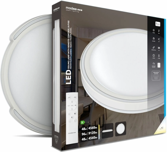 Sufitowa lampa LED Modee Smart Lighting A‑F102, 2×48 W, ściemniana, z pilotem