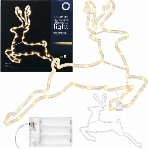 Świąteczny renifer LED 46 cm z ciepłym białym światłem