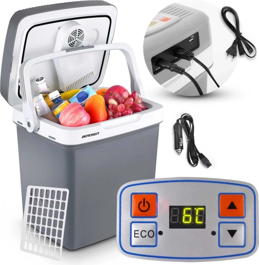 Przenośna termoelektryczna lodówka samochodowa 26 l z trybem ECO