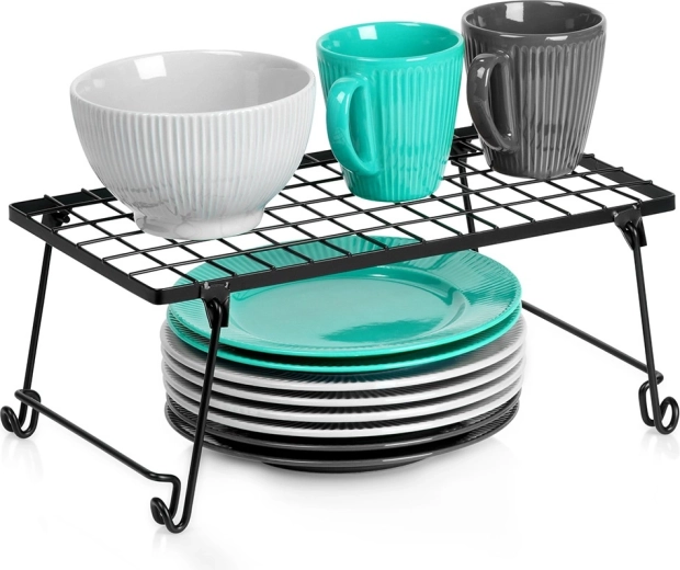 Kuchenna metalowa półka czarna 36 × 22 × 15 cm