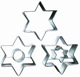 Zestaw wykrawaczek ze stali nierdzewnej Gwiazda, 3 sztuki