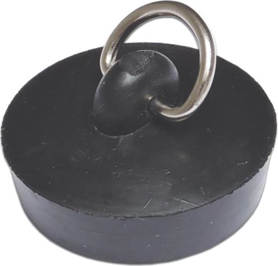 Gumowy korek do zlewu 43 mm z metalowym oczkiem, czarny