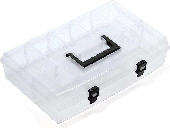Plastowy organizer z przezroczystą pokrywą 359 × 238 × 85 mm