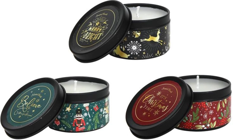 Świeca zapachowa w metalowym pudełku 6,5 × 4 cm, mix zapachów