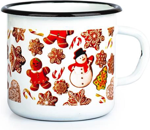 Emaliowany kubek TORO 370 ml z motywem pierniczków