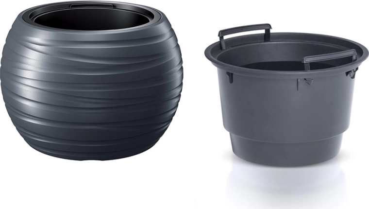 Donica Maze okrągła z wkładem 39,6 cm – antracyt