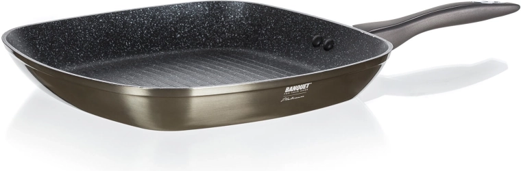 Patelnia do steków/grillowa 28 × 28 cm METALLIC PLATINUM z nieprzywierającą powłoką