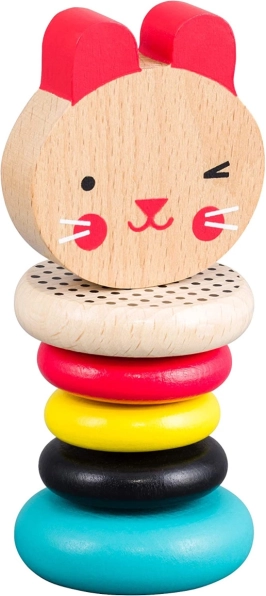 Petit Collage drewniana grzechotka króliczek