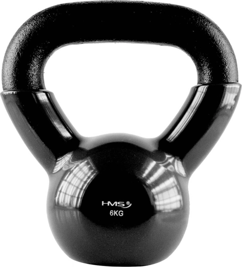 Kettlebell HMS 6 kg z powłoką winylową, czarny