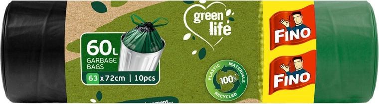 Worki na bioodpady z taśmą ściągającą 60 l, zielone (10 szt.)
