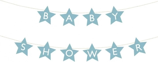 Baner na baby shower z gwiazdkami – Jasnoniebieski