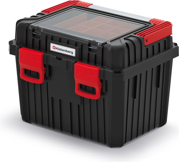 Skrzynka na narzędzia Heavy z metalowym uchwytem, czarna