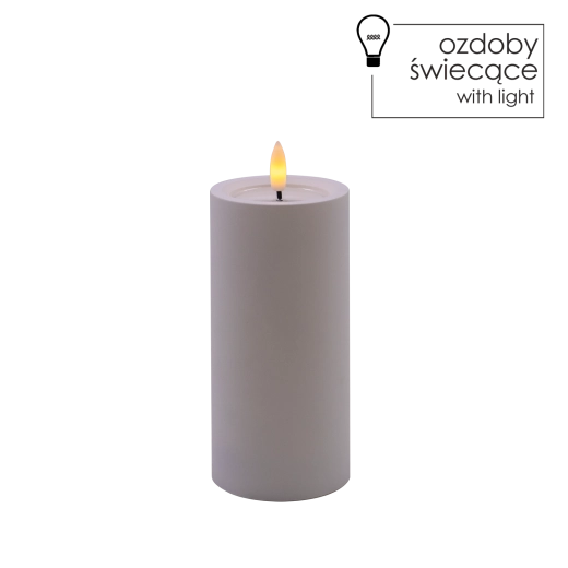 LED świeca biała 7 × 15 cm z migoczącym płomieniem