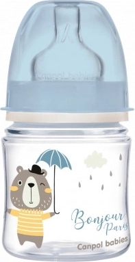 Canpol babies Butelka z szeroką szyjką BONJOUR PARIS 120 ml niebieska