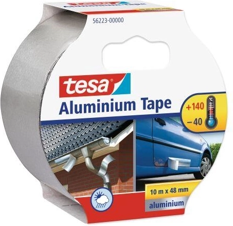Aluminiowa taśma klejąca Tesa 50 mm × 10 m, srebrna