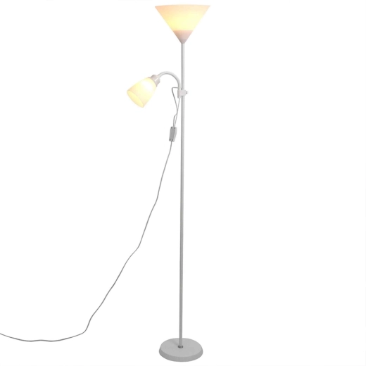 Lampa podłogowa RENEW FORCE 2w1 z lampką do czytania, E27, 175–180 cm, biała
