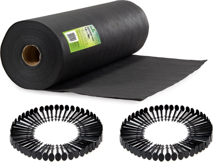 Ogrodnicza agrowłóknina 1,6 × 100 m + 100 kołków kotwiących PLONOS