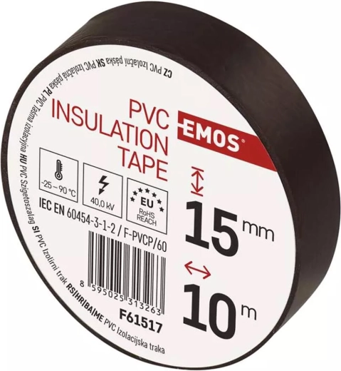 Izolacyjna taśma PVC 15 mm × 10 m brązowa