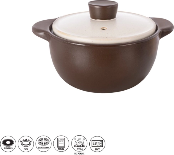 Ceramiczny żaroodporny garnek 3,1 l z pokrywką