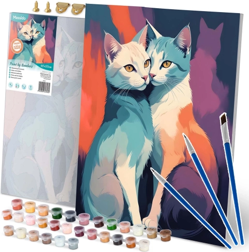 Malarstwo po numerach 40 × 50 cm Massido koty