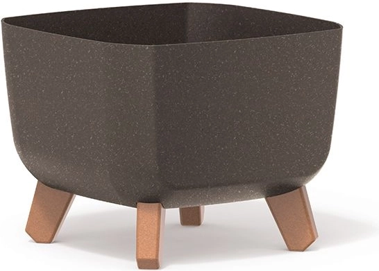 Doniczka Gracia Square Eco Wood 24 × 24 cm kawa