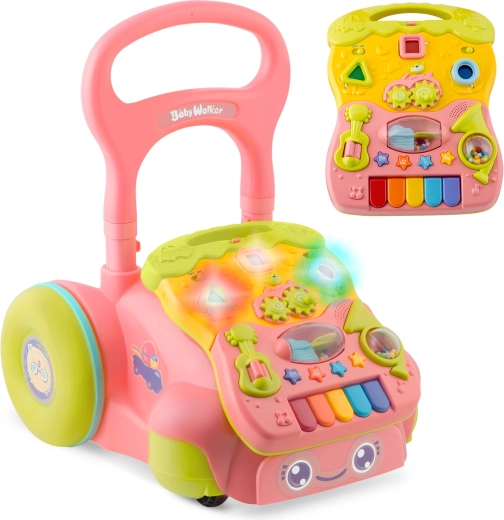 Chodzik 2w1 z muzyką i odłączanym panelem RICOKIDS różowy