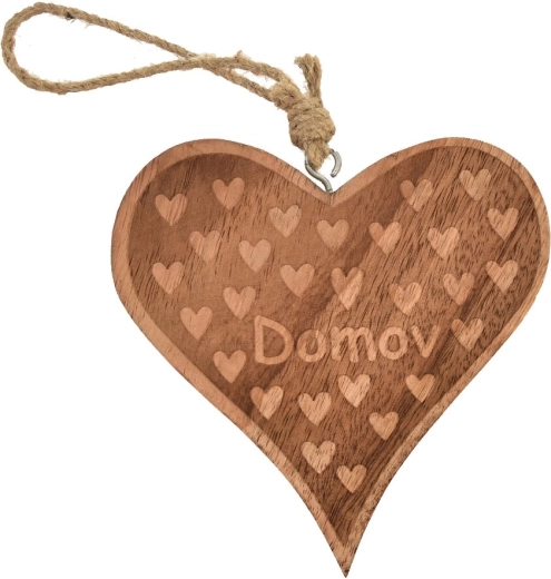 Wisząca dekoracja serce mango Domov 15 × 2 × 15 cm