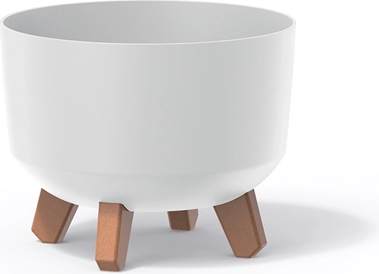 Biały plastikowy doniczka z nóżkami Gracia Standard 24 cm