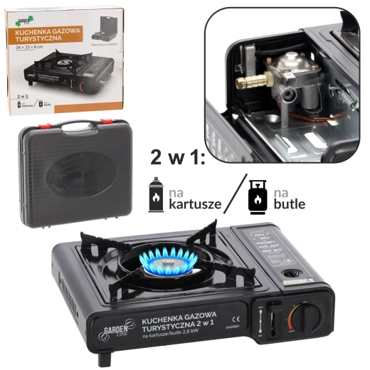 Turystyczna kuchenka gazowa na kartusze 34 × 25 × 8 cm