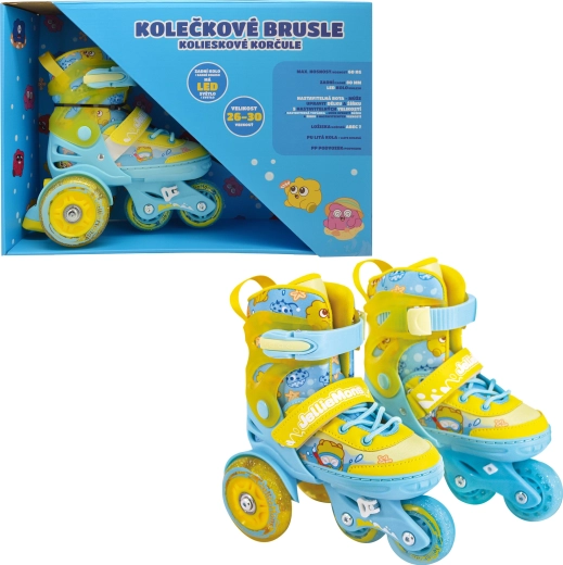 Dziecięce świecące rolki żółte (rozmiar 26–30)